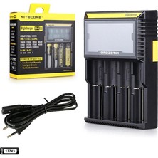 Nıtecore 18650/26650/16340/14500/AA/AAA D4 Pil Şarj Aleti