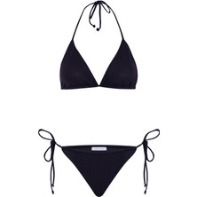 Aquella Düz Siyah Üçgen Bikini Takım