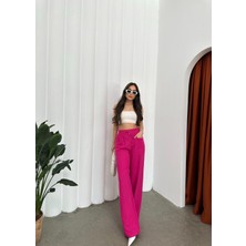 Beli Lastikli Visko Keten Pantalon