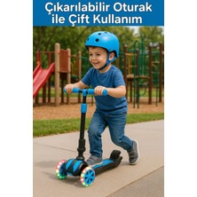 Cool Wheels Oturaklı LED Işıklı Scooter | 3 Tekerlekli Combo Scooter 3-7 Yaş
