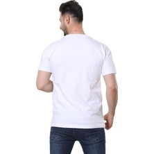 Regular Fit Bisiklet Yaka %100 Pamuk Basic Düz Kısa Kollu Tişört Bisiklet Baskılı