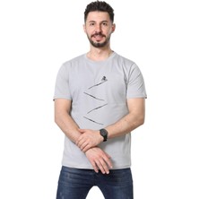 Regular Fit Bisiklet Yaka %100 Pamuk Basic Düz Kısa Kollu Tişört Bisiklet Baskılı
