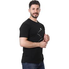 Regular Fit Bisiklet Yaka %100 Pamuk Basic Düz Kısa Kollu Tişört Bisiklet Baskılı