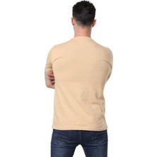 Regular Fit Bisiklet Yaka %100 Pamuk Basic Düz Kısa Kollu Tişört Bisiklet Baskılı