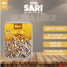 Ultra Lüks Karışık Kuruyemiş 110 gr x 5 Adet Şeffaf Tabak