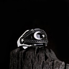 925 Ayar Mikro Taşlı Ayyıldız Model Yüzük