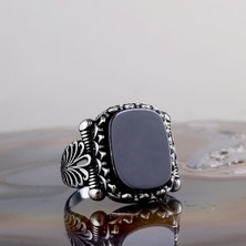 925 Ayar Gümüş Onix Taşlı Erkek Model Yüzük
