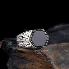 Onix Taşlı 925 Ayar Gümüş Erkek Yüzük