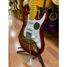 Lea Desenli Sunburst 2 Sıngle 1 Humbucker Elektro Gitar-Kılıf Kablo Pena Dahil