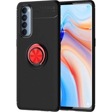 Oppo Reno 4 Pro Kılıf Uzrm Ravel Silikon Kapak-Siyah-Kırmızı
