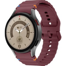 Sneezy Samsung Galaxy Watch 5 Pro 45MM Ile Uyumlu Metal Tokalı Dalgalı Spor Silikon Kordon