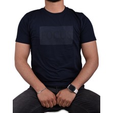 Adv-5009 Bisiklet Yaka Tişört /Lacivert/L