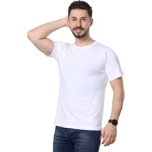 Slim Fit Bisiklet Yaka Siyah Basic Düz Kısa Kollu Tişört