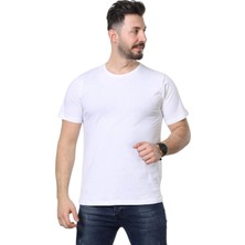 Slim Fit Bisiklet Yaka Siyah Basic Düz Kısa Kollu Tişört