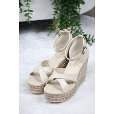 Asmi Shoes Kadın Siyah Dolgu Topuklu  Ayakkabı Rahat Yüksek Topuklu 11 cm