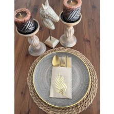 Kidspartim Gold Yaldızlı Kraft Yaprak Cepli Kanguru Peçete 12 Adet