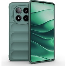 Redmi Note 14 5g Kılıf Esnek Tpu Oyuklu Arka Yüzey Tasarımlı Uzrm Etnik Silikon Kapak - Koyu Yeşil