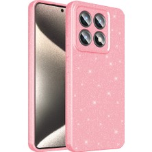 14T Pro Kılıf Kamera Korumalı Simli Lüks Uzrm Koton Kapak - Açık Pembe