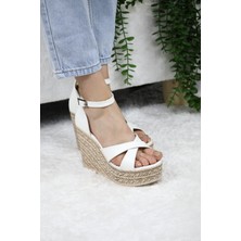 Asmi Shoes Kadın Siyah Dolgu Topuklu  Ayakkabı Rahat Yüksek Topuklu 11 cm