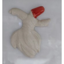 15 x 12 cm  Hazreti Mevlana Semazen El Yapım Sanat Seramik Asmalık 1 Adet