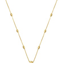 Italyan Dorika Toplu 14 Ayar Zincir Kolye 50 Cm.