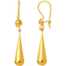 Su Damlası Sallantılı 22 Ayar Altın Küpe