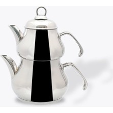 Mediterian Şık ve dayanıklı gri çaydanlık, 2,2 litrelik yüksek kaliteli çelik tasarım