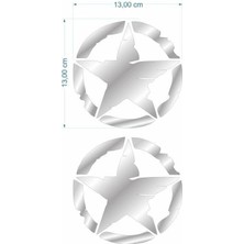 Army Yıldız 13 x 13 cm Nikelaj Sticker 2 Li