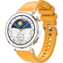 Uzaklarda Arama Huawei Watch Gt5 Pro 42MM Uyumlu  KRD-129 Silikon Kordon Strap Kayış-Sarı