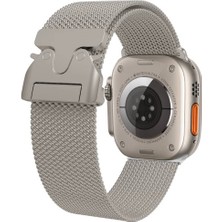 Uzaklarda Arama Apple Watch 7 45MM  Krd-25 Metal Hasır Kordon-Gri