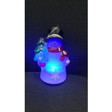 Asılabilir Kardan Adam Renk Değiştiren 10 cm  Işıklı Wireless Noel Ağaçlı Parlayan Sarkıtlı 1 Adet