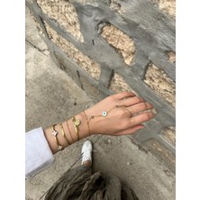 Nazar Boncuğu Yonca Şahmeran Çelik Gold  Şahmeran