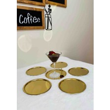 Maglor Lüx 16 cm Paslanmaz Çelik 6'lı Gold Pasta Tabağı