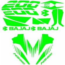Bajaj Pulsar NS200 Uyumlu Yeşil Sticker Set