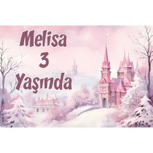 Pembe Sokak ve Şato Temalı Doğum Günü Afişi 35X50 cm