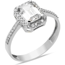 Beyaz Altın Baget 14 Ayar Yüzük