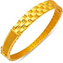 Rolex Model Hasır Altın Kelepçe Bilezik