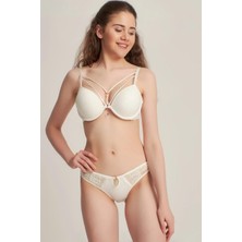 Le Jardin  5020 Silikonlu Taşlı Simli Sütyen Takım