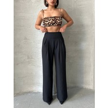 Pileli Keten Pantolon S255046