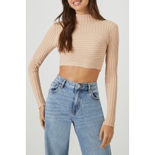 F21 Balıkçı Yaka Uzun Kollu Bluz