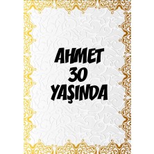 Beyaz Desenler Klasik Temalı Doğuım Günü Afişi -2 50X70 cm