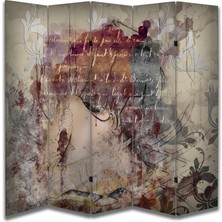 Motifli Özel Tasarım Paravan Room Divider 180 x 200 cm