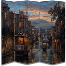Manzara Temalı Özel Tasarım Paravan Room Divider 180 x 200 cm