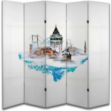 Şehir Temalı Özel Tasarım Paravan Room Divider 180 x 200 cm