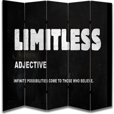 Motivasyon Temalı Özel Tasarım Paravan Room Divider 180 x 200 cm