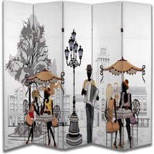 Şehir Temalı Özel Tasarım Paravan Room Divider 180 x 200 cm