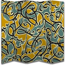 Soyut Temalı Özel Tasarım Paravan Room Divider 180 x 200 cm