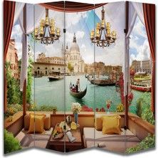 Manzara Temalı Özel Tasarım Paravan Room Divider 180 x 200 cm