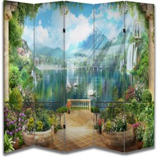 Manzara Temalı Özel Tasarım Paravan Room Divider 180 x 200 cm