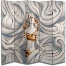 Kadın Temalı Özel Tasarım Paravan Room Divider 180 x 200 cm